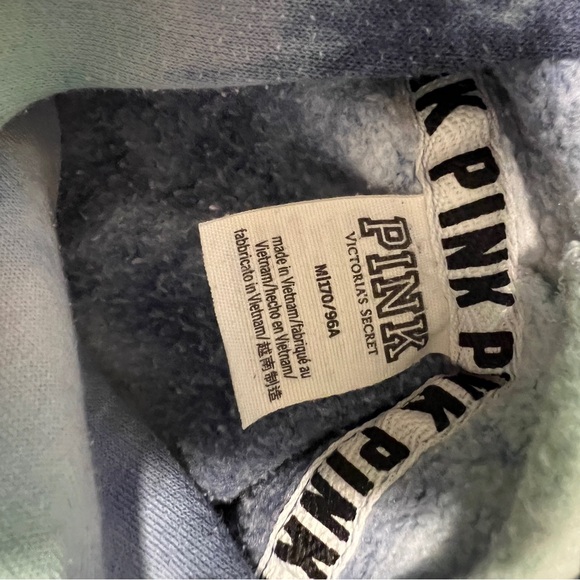 Pink Victoria secret blue tie dye long hoodie M - Picture 7 of 7